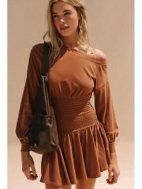 Free People Scorching Hot Long-Sleeve Mini Dress X-S